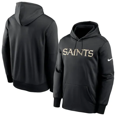 New Orleans Saints Nike Fan Gear Wordmark Performance Pullover Hoodie - Black