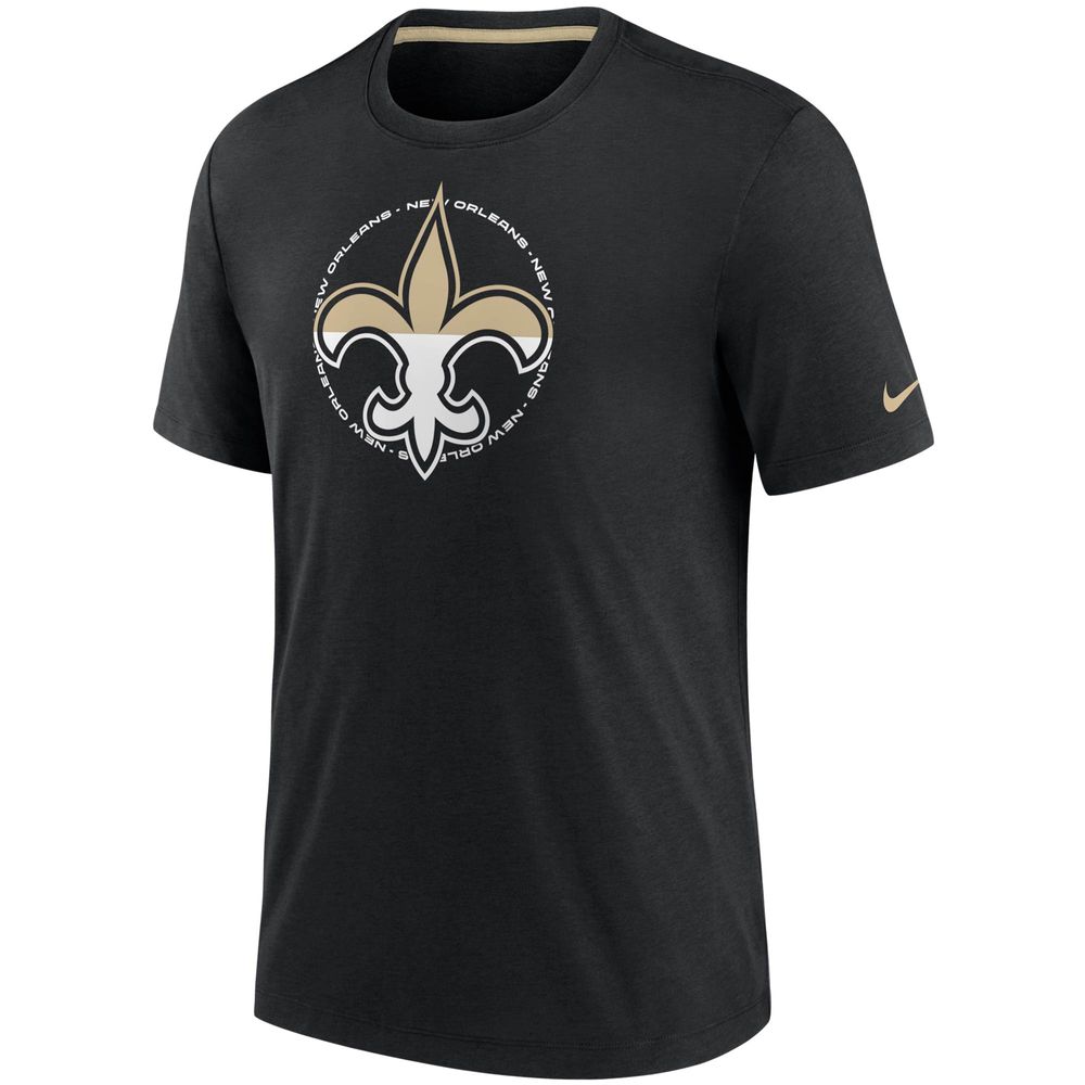 Men's Nike Black New Orleans Saints Historic Tri-Blend T-Shirt