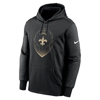 Sweat à capuche Nike New Orleans Saints Icon Performance pour homme, noir