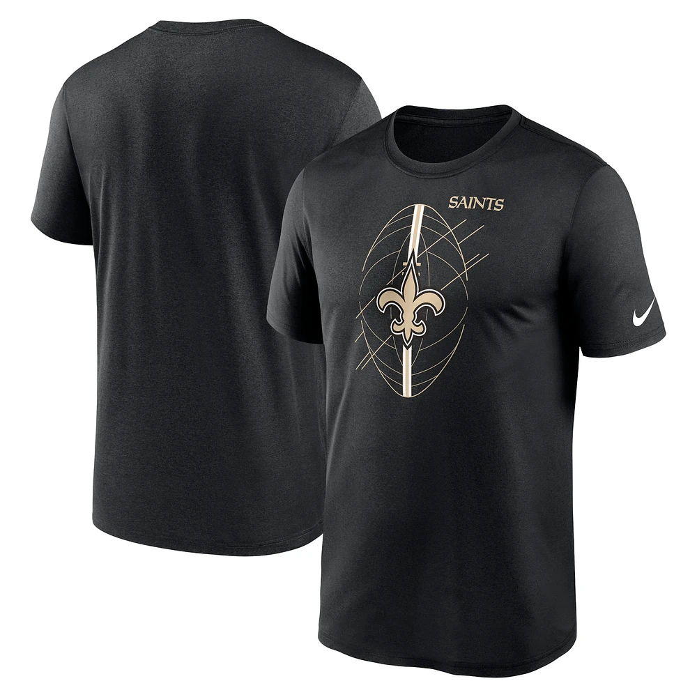 T-shirt Nike New Orleans Saints Legend Icon Performance pour homme, noir