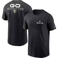 T-shirt Nike noir avec phrase locale des Saints de la Nouvelle-Orléans pour homme