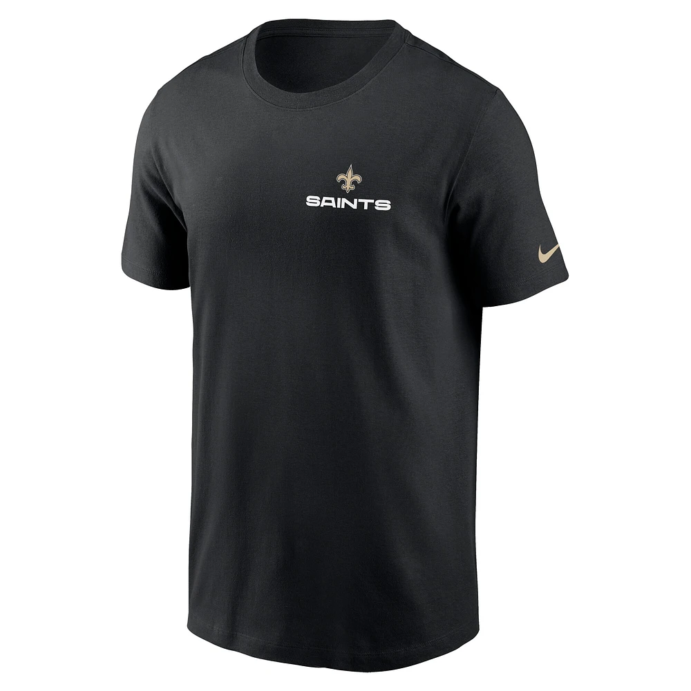 T-shirt Nike noir avec phrase locale des Saints de la Nouvelle-Orléans pour homme