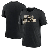 Men's Nike Black New Orleans Saints Overlap Lockup Tri-Blend T-Shirt