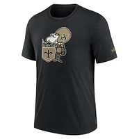 Men's Nike Black New Orleans Saints Rewind Logo Tri-Blend T-Shirt