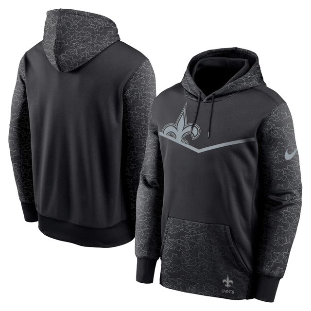 Nike New Orleans Saints RFLCTV Chevron pour homme - Noir Chandail à capuchon performance