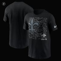 Men's Nike Black New Orleans Saints RFLCTV Logo Crop - T-Shirt