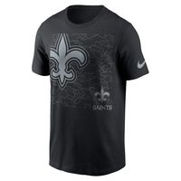 Men's Nike Black New Orleans Saints RFLCTV Logo Crop - T-Shirt