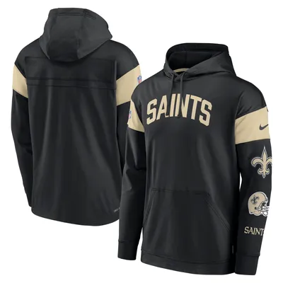 New Orleans Saints Nike Sideline Athletic Arch Jersey Performance Pullover Hoodie - Black