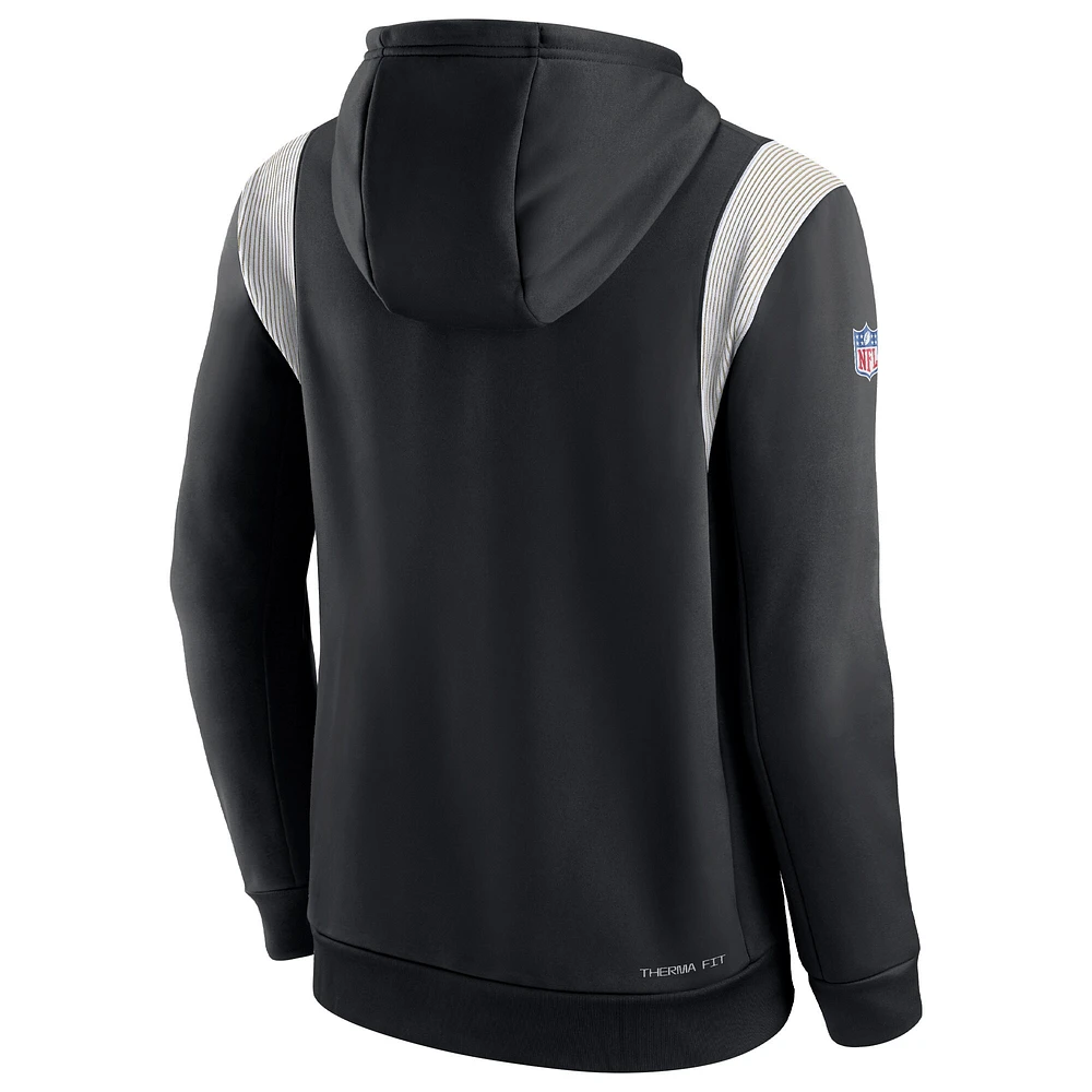 Sweat à capuche Nike New Orleans Saints Sideline Athletic Stack Performance pour homme - Noir