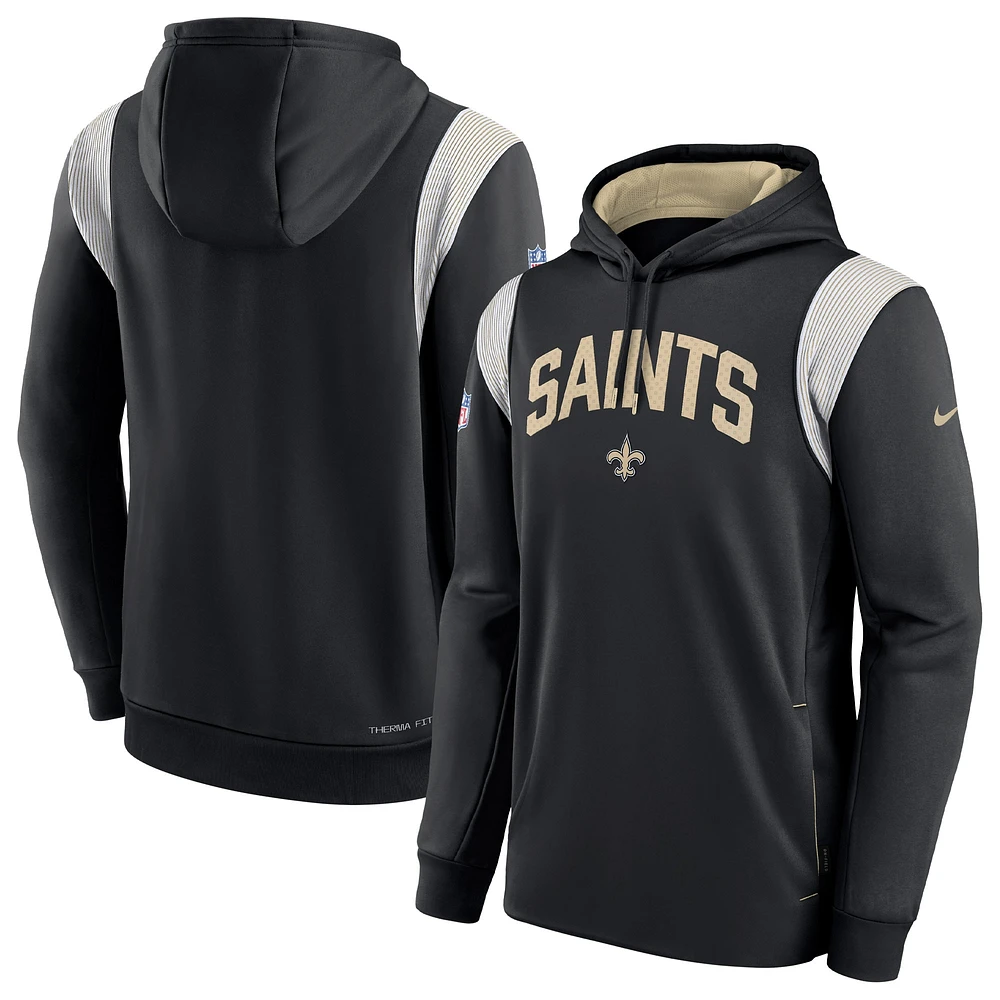 Sweat à capuche Nike New Orleans Saints Sideline Athletic Stack Performance pour homme - Noir