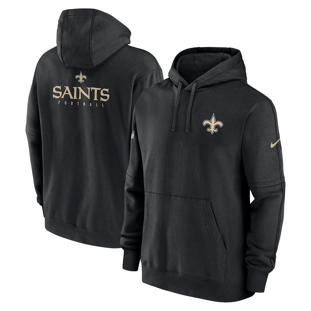 Men's Nike Black New Orleans Saints Sideline Club Fleece Pullover Hoodie