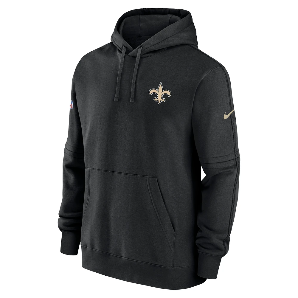 Men's Nike Black New Orleans Saints Sideline Club Fleece Pullover Hoodie