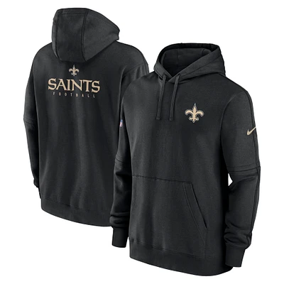 Sweat à capuche en polaire Nike noir New Orleans Saints Sideline Club pour homme