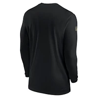 T-shirt à manches longues Nike New Orleans Saints Sideline Coach Performance pour homme, noir