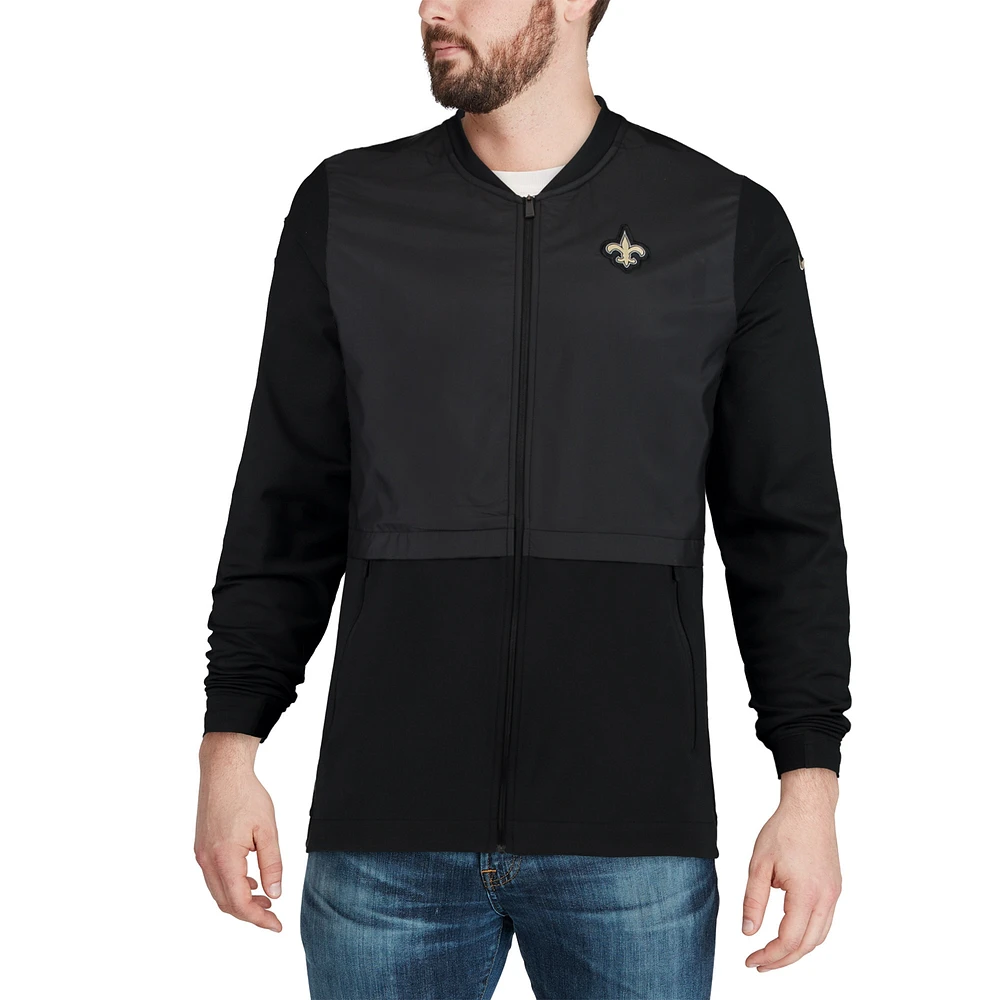 Men's Nike Black New Orleans Saints Sideline Elite Hybrid Full-Zip Jacket