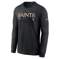 Men's Nike Black New Orleans Saints Sideline Infograph Lock Up Performance Long Sleeve T-Shirt