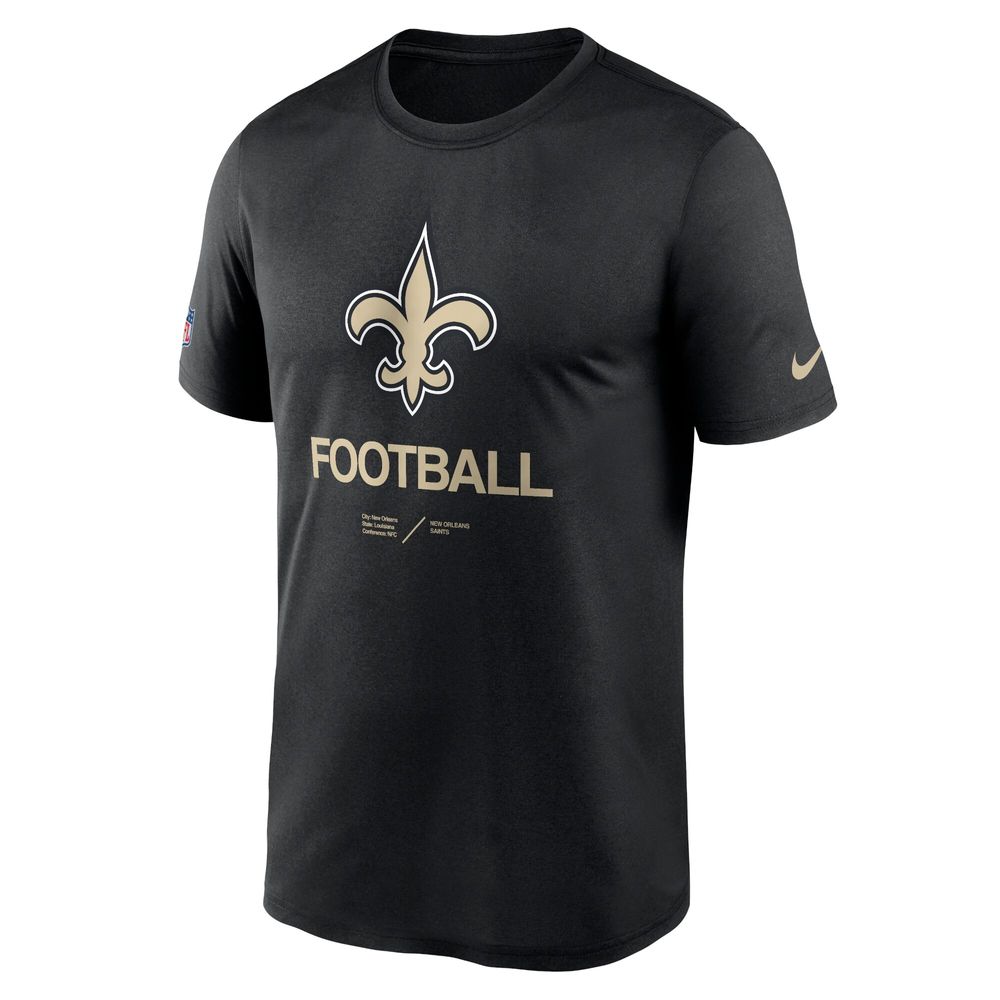 Men's Nike Black New Orleans Saints Sideline Infograph Performance T-Shirt