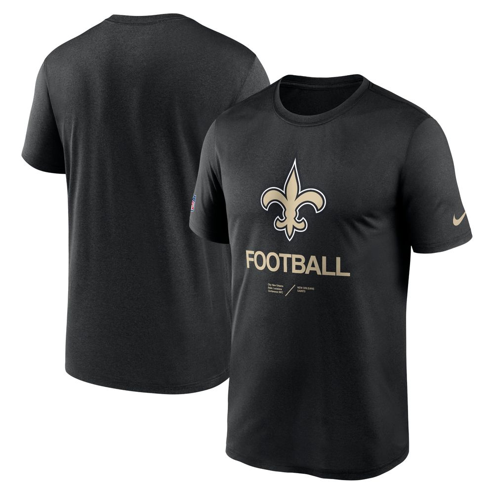 Men's Nike Black New Orleans Saints Sideline Infograph Performance T-Shirt