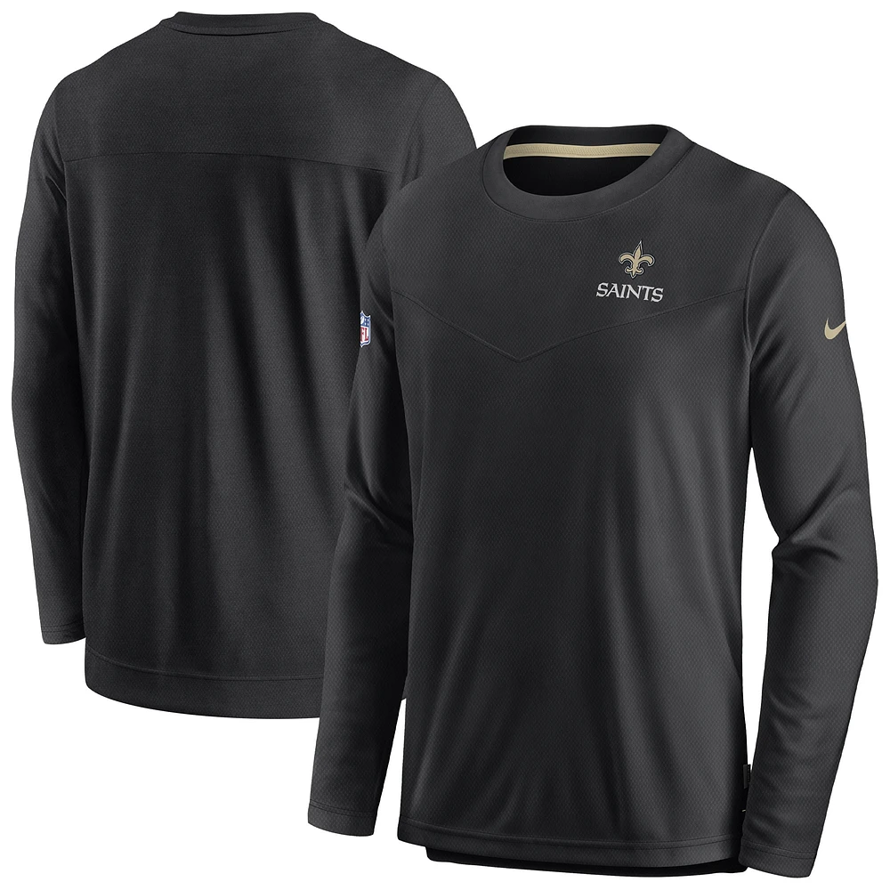 Men's Nike Black New Orleans Saints Sideline Lockup Performance Pullover Sweatshirt