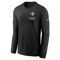Men's Nike Black New Orleans Saints Sideline Performance Long Sleeve T-Shirt