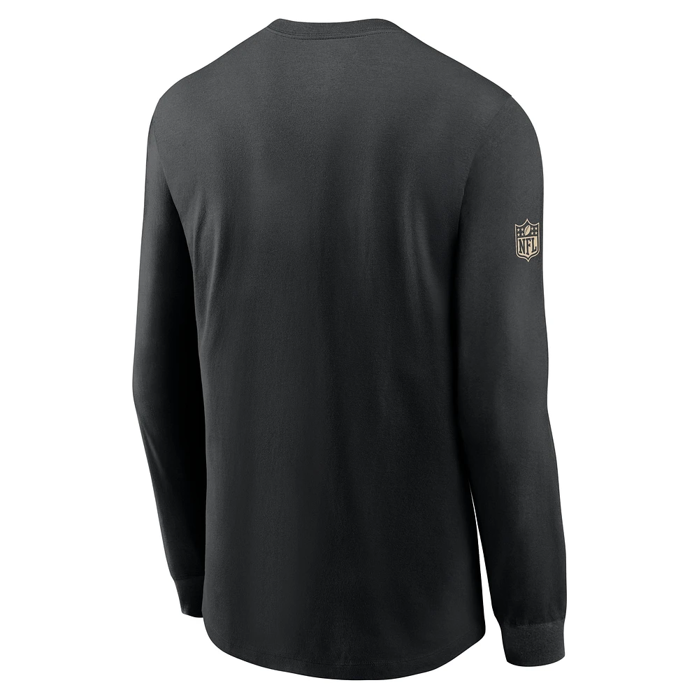 Men's Nike Black New Orleans Saints Sideline Performance Long Sleeve T-Shirt
