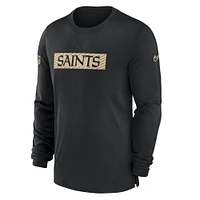 T-shirt à manches longues Nike noir New Orleans Saints Sideline Player Performance pour homme