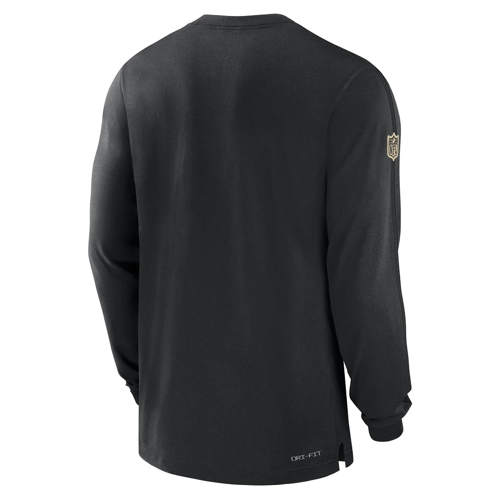 Men's Nike Black New Orleans Saints Sideline Player Performance Long Sleeve T-Shirt