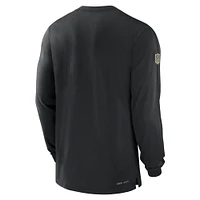 T-shirt à manches longues Nike noir New Orleans Saints Sideline Player Performance pour homme