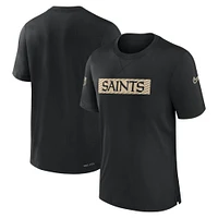 T-shirt Nike noir New Orleans Saints Sideline Player Performance pour homme