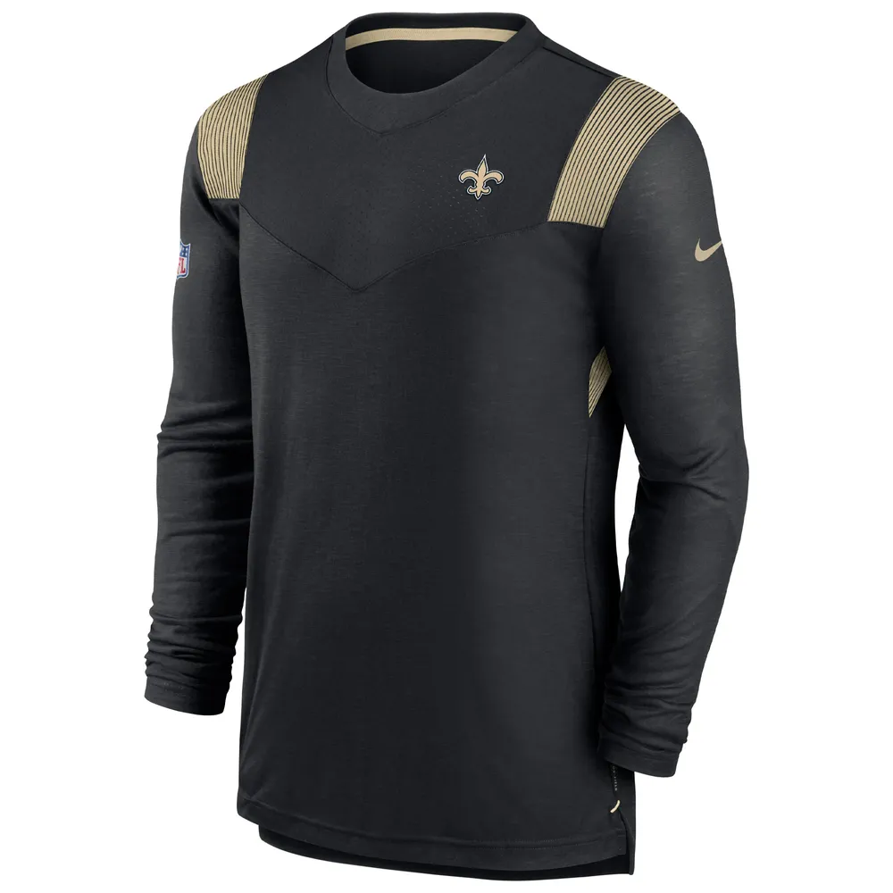 T-shirt à manches longues Nike New Orleans Saints Sideline Tonal Logo Performance Player pour homme, noir