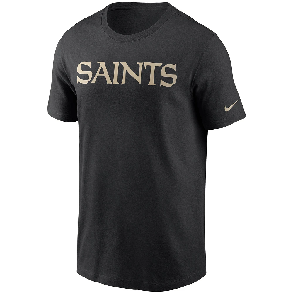Men's Nike Black New Orleans Saints Team Wordmark T-Shirt