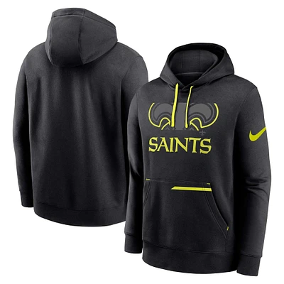 Sweat à capuche Nike New Orleans Saints Volt Fleece noir pour homme