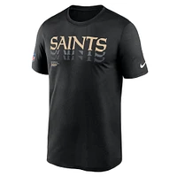Men's Nike Black New Orleans Saints Wordmark Block Sideline Legend Performance T-Shirt