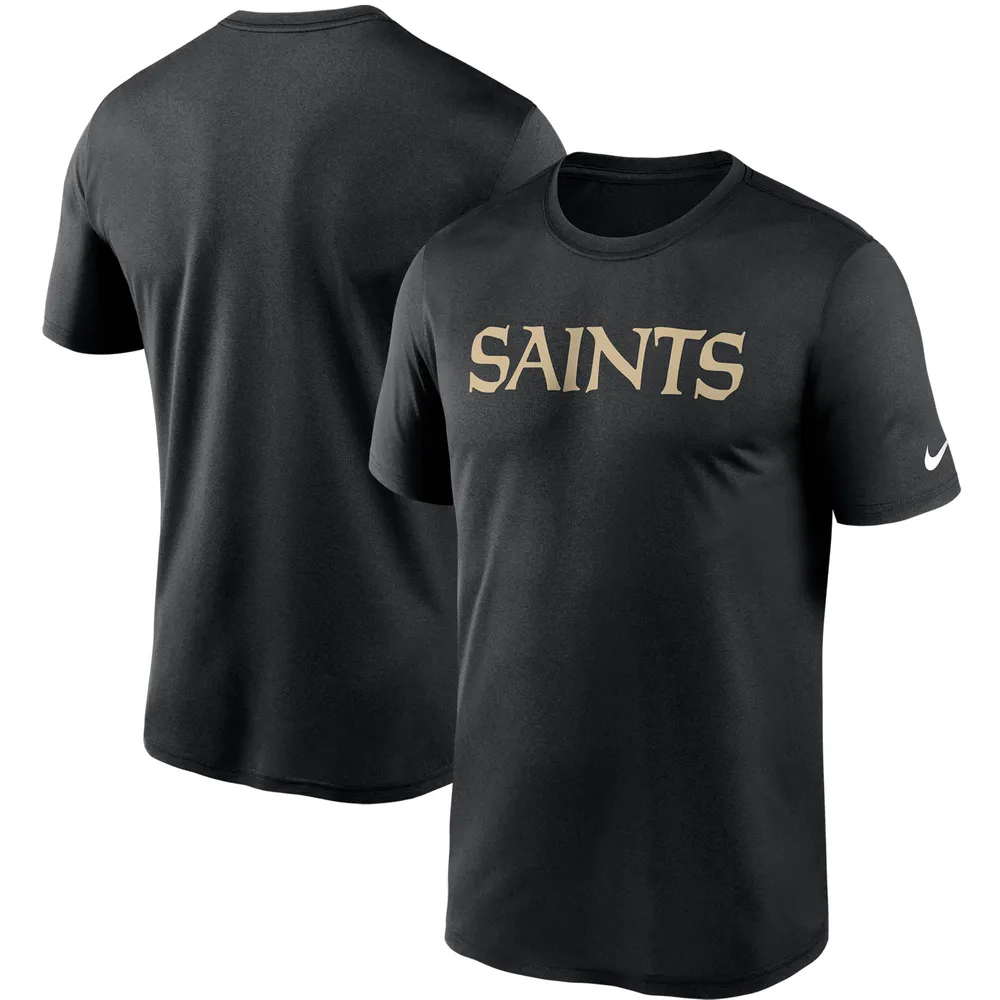 T-shirt Nike noir New Orleans Saints Wordmark Legend Performance pour homme