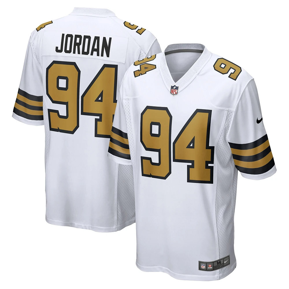 Maillot de jeu alternatif Nike Cameron Jordan pour hommes, blanc, New Orleans Saints