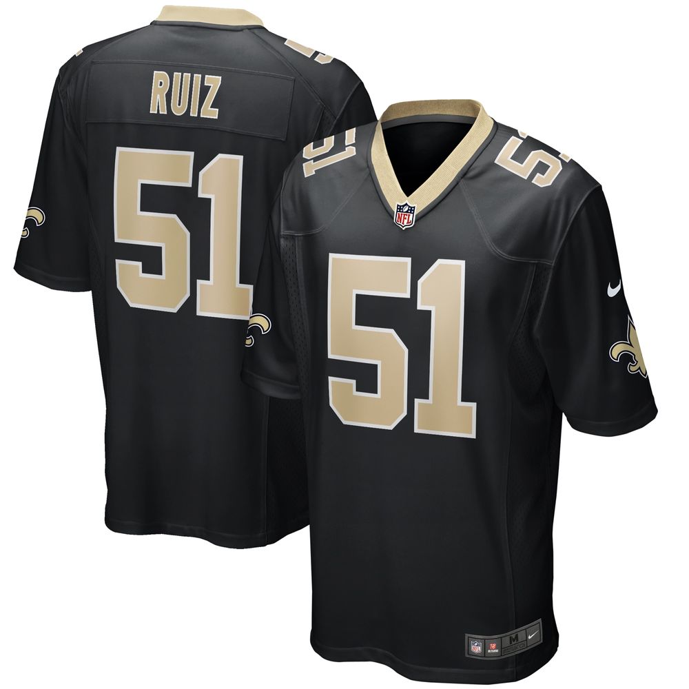 Men's Nike Cesar Ruiz Black New Orleans Saints Game Jersey