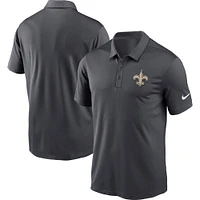 Men's Nike Charcoal New Orleans Saints Fan Gear Franchise Heat-Sealed Graphic Team Polo