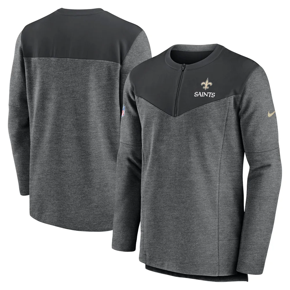 Haut à quart de zip pour homme Nike New Orleans Saints Sideline Lockup Performance Charcoal