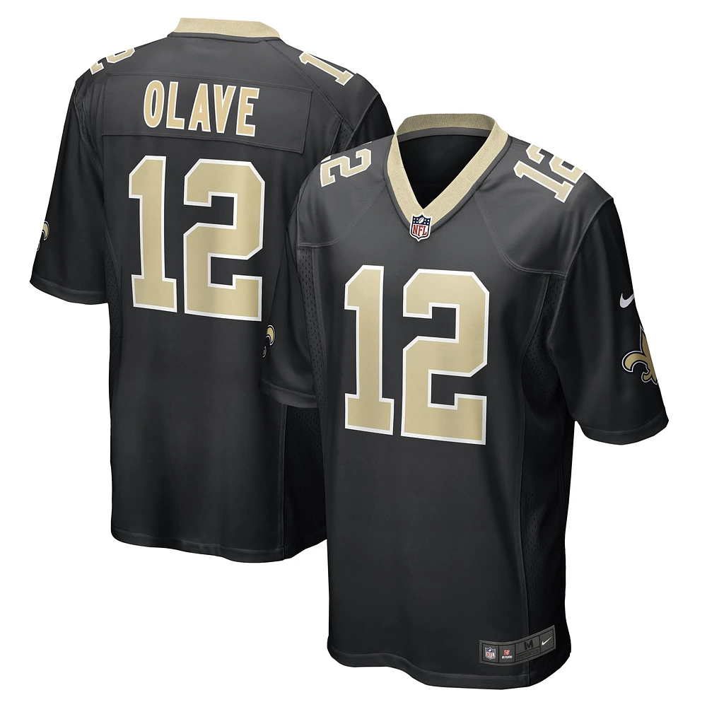 Maillot de match joueur Nike Chris Olave pour hommes, noir, New Orleans Saints