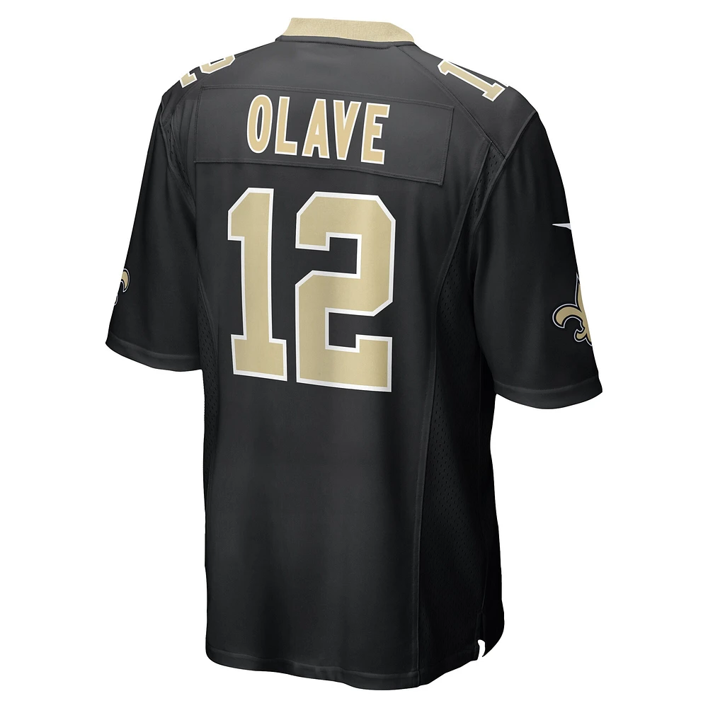 Maillot de match joueur Nike Chris Olave pour hommes, noir, New Orleans Saints