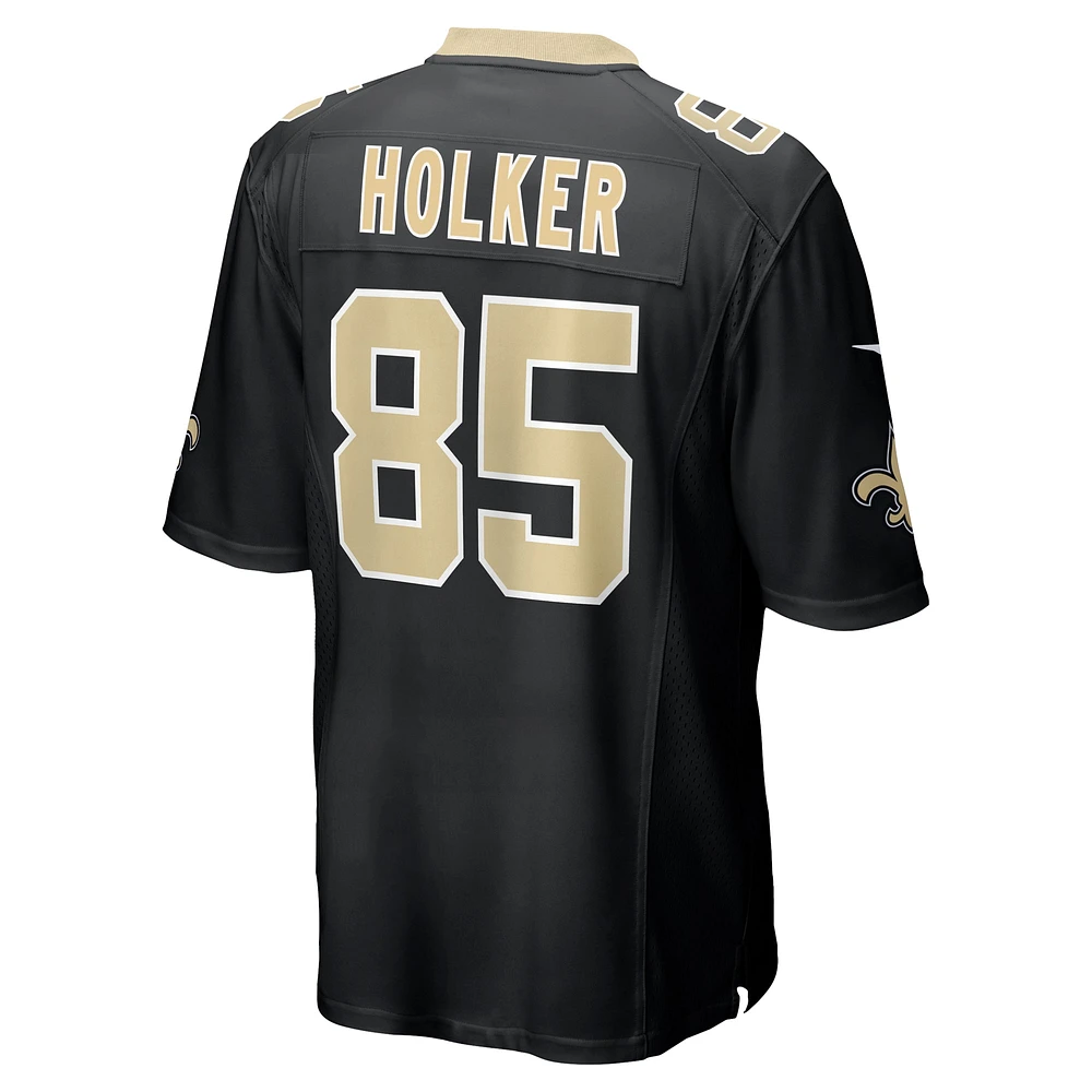 Maillot de match Nike Dallin Holker pour homme, noir, New Orleans Saints