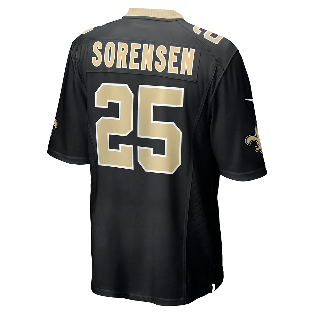 Maillot Nike Daniel Sorensen pour homme, noir, joueur de jeu des Saints la Nouvelle-Orléans