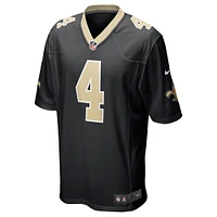 Maillot de match des Saints la Nouvelle-Orléans Nike Derek Carr noir pour homme