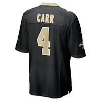 Maillot de match des Saints la Nouvelle-Orléans Nike Derek Carr noir pour homme