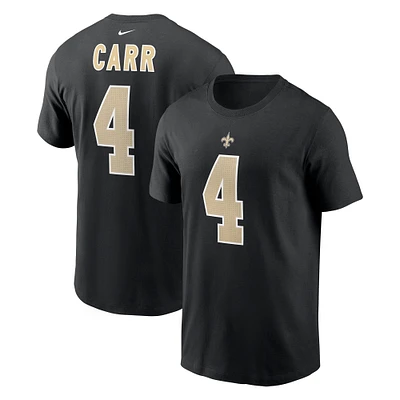 Derek Carr New Orleans Saints Nike Player Name & Number T-Shirt - Black