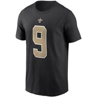 Men's Nike Drew Brees Black New Orleans Saints Player Name & Number - T-Shirt