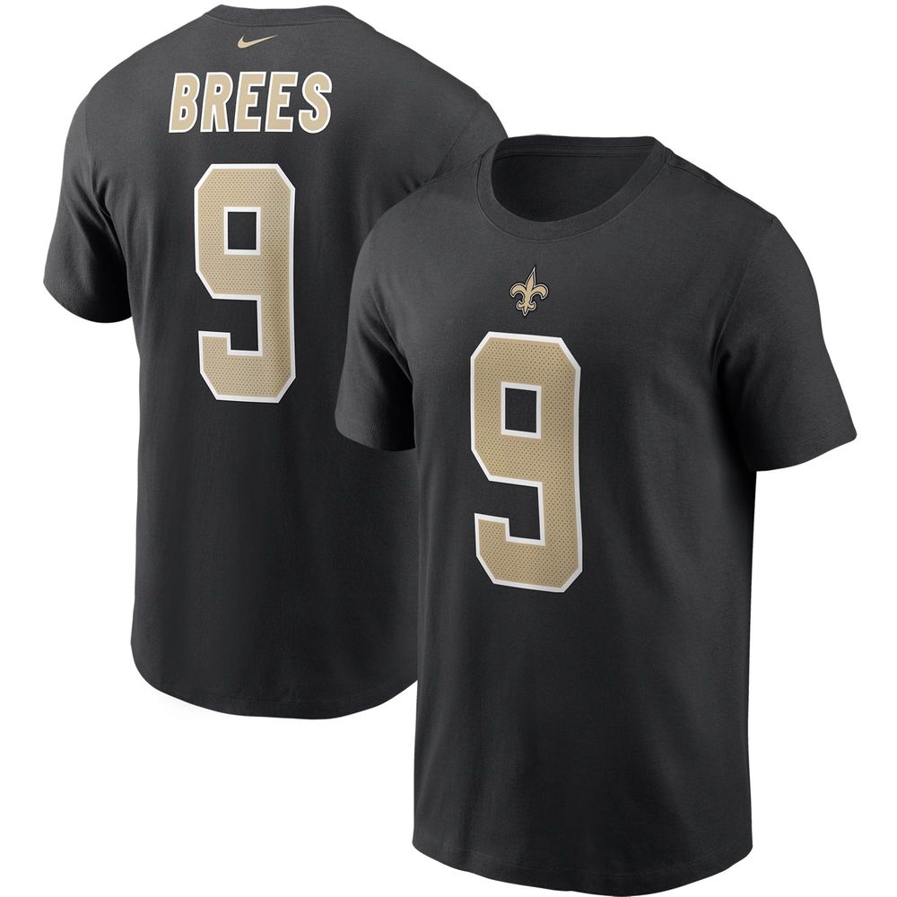 Men's Nike Drew Brees Black New Orleans Saints Player Name & Number - T-Shirt