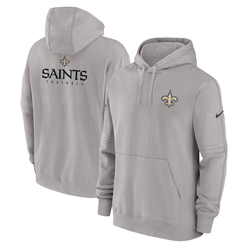 Men's Nike Gray New Orleans Saints Sideline Club Fleece Pullover Hoodie