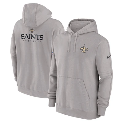 Sweat à capuche en polaire Nike New Orleans Saints Sideline Club pour homme, gris