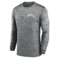 Men's Nike Gray New Orleans Saints Sideline Velocity Athletic Stack Performance Long Sleeve T-Shirt